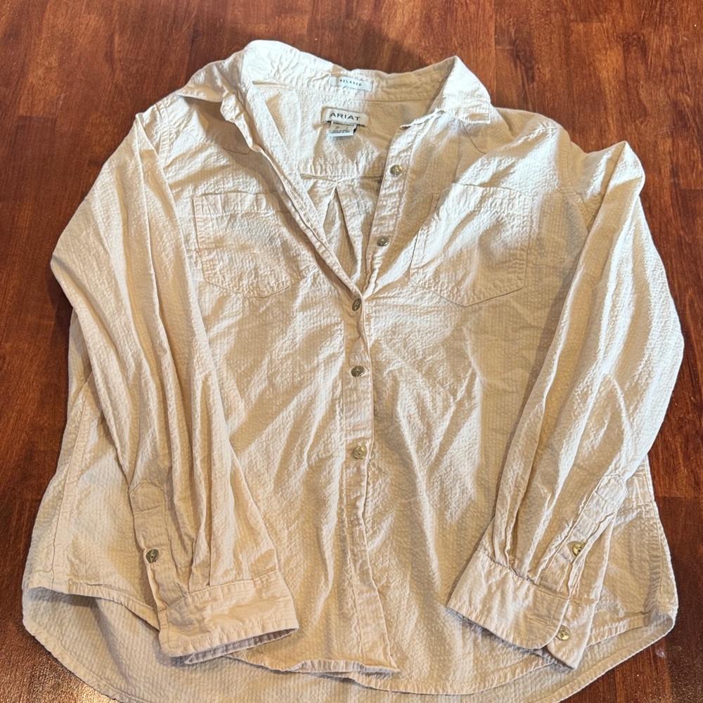 Ariat Beige Textured Button-Up Shirt